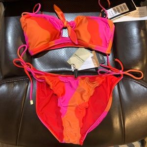 Vix ripple tie side bottoms size medium full cut artsy